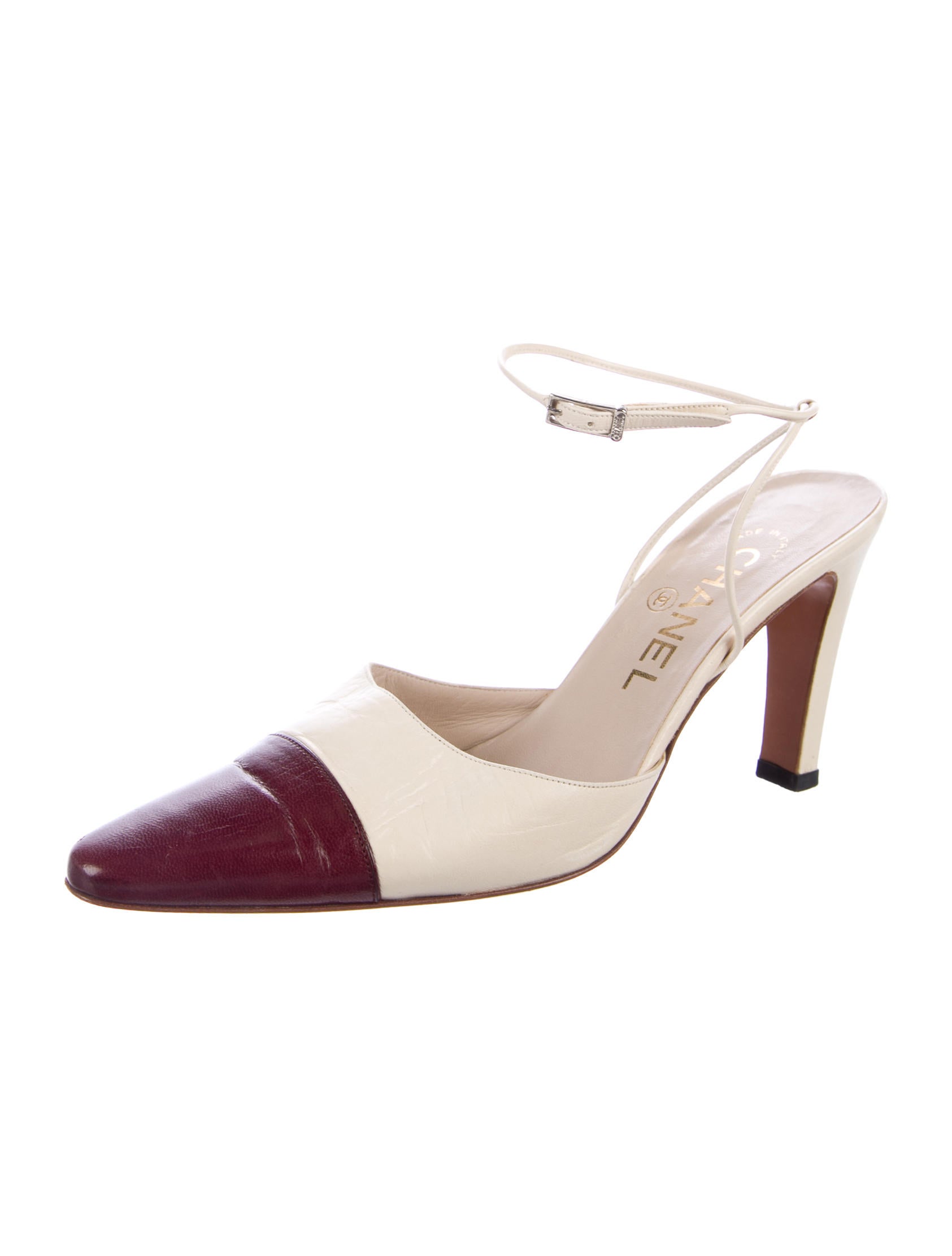 Chanel Leather Cap-Toe Pumps