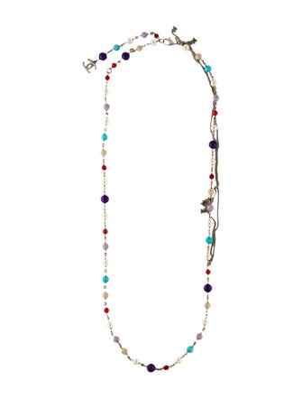 Chanel Pearl & Bead Draped Chain Necklace