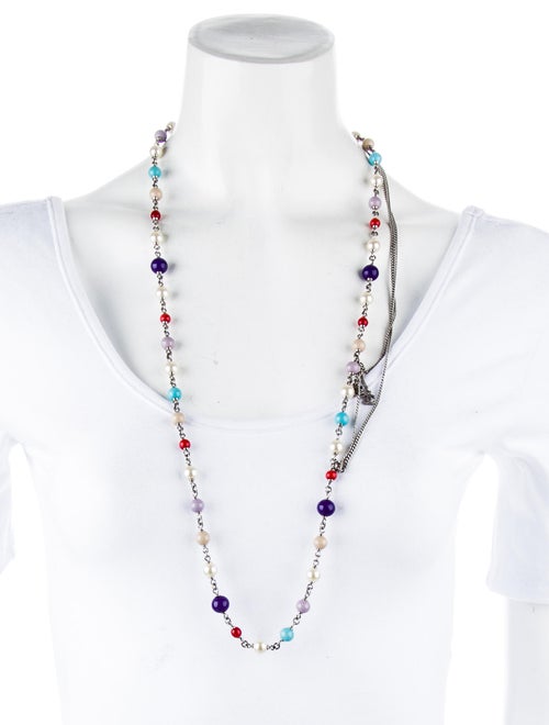 Chanel Pearl & Bead Draped Chain Necklace