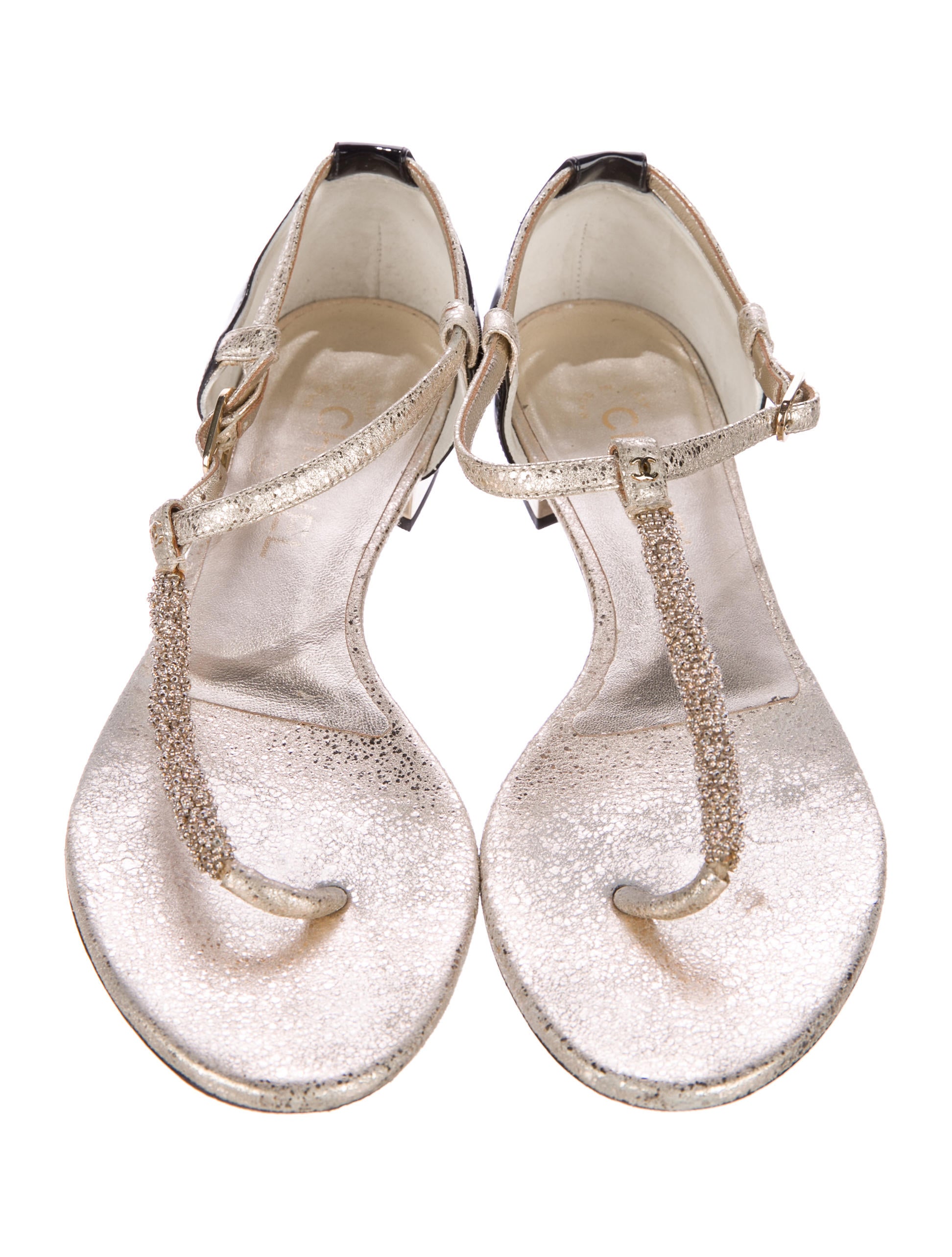 Chanel Metallic Thong Sandals - Shoes - CHA214526 | The RealReal