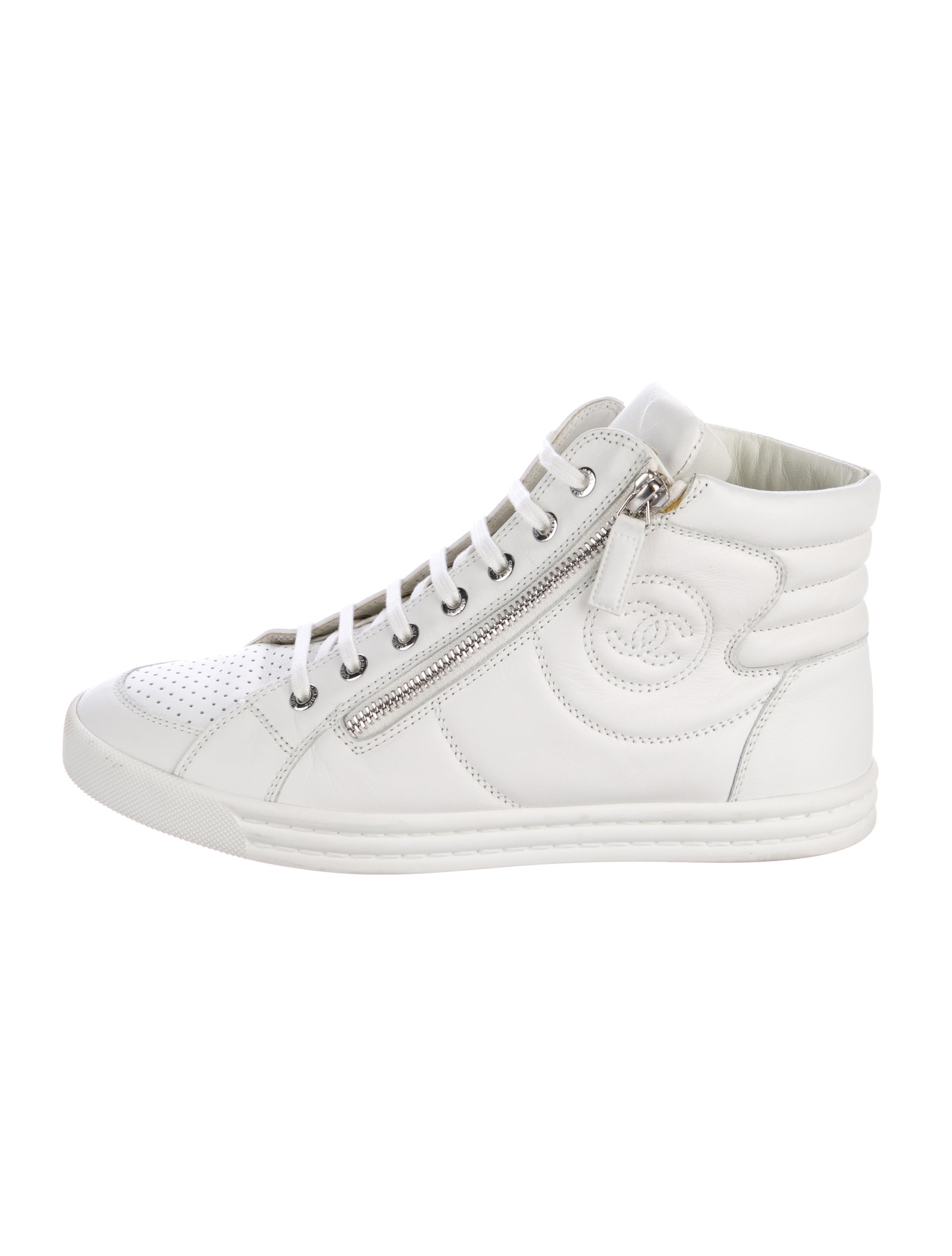 Chanel Quilted High-Top Sneakers