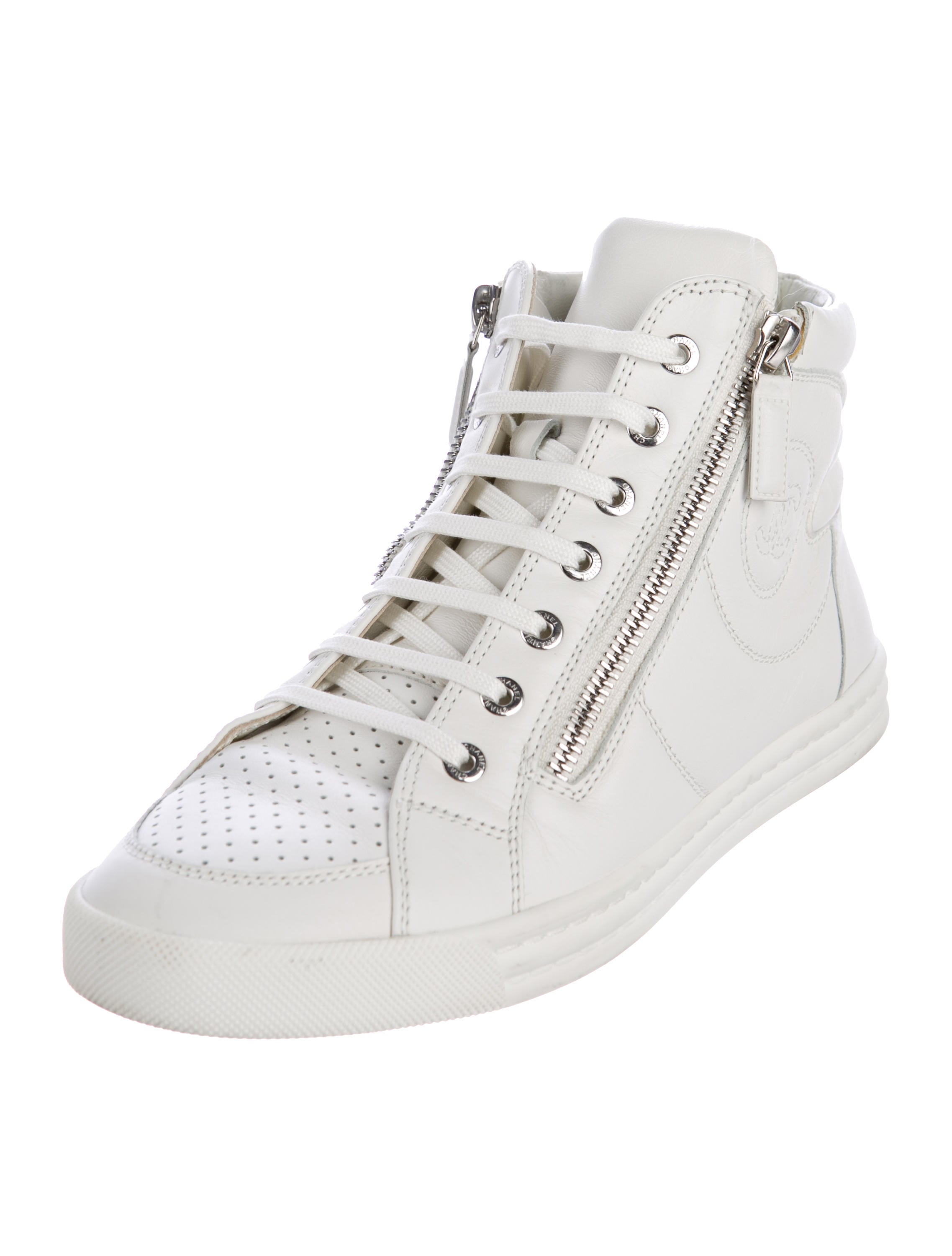 Chanel Quilted High-Top Sneakers