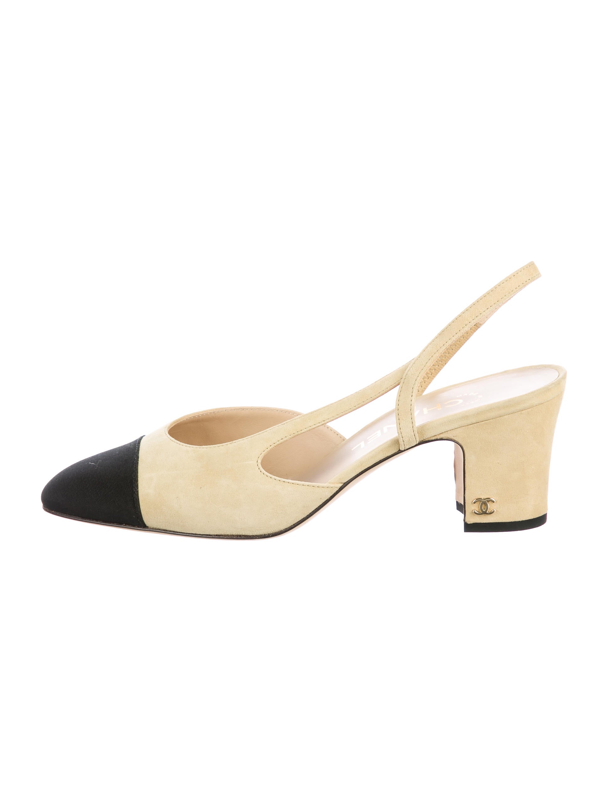 chanel slingback suede