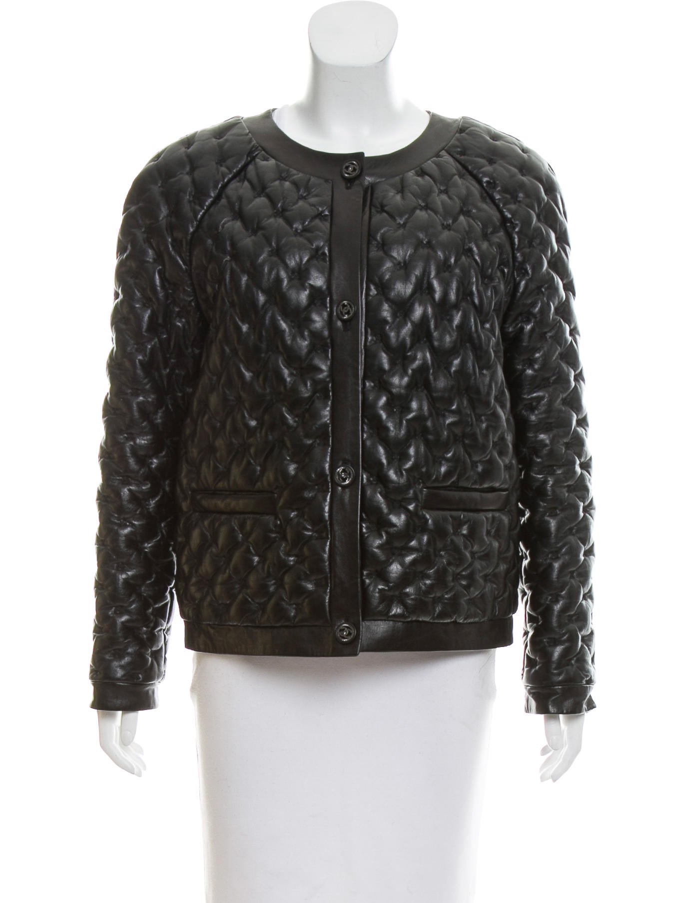 Chanel Leather Quilted Jacket Black Jackets, Clothing CHA228277
