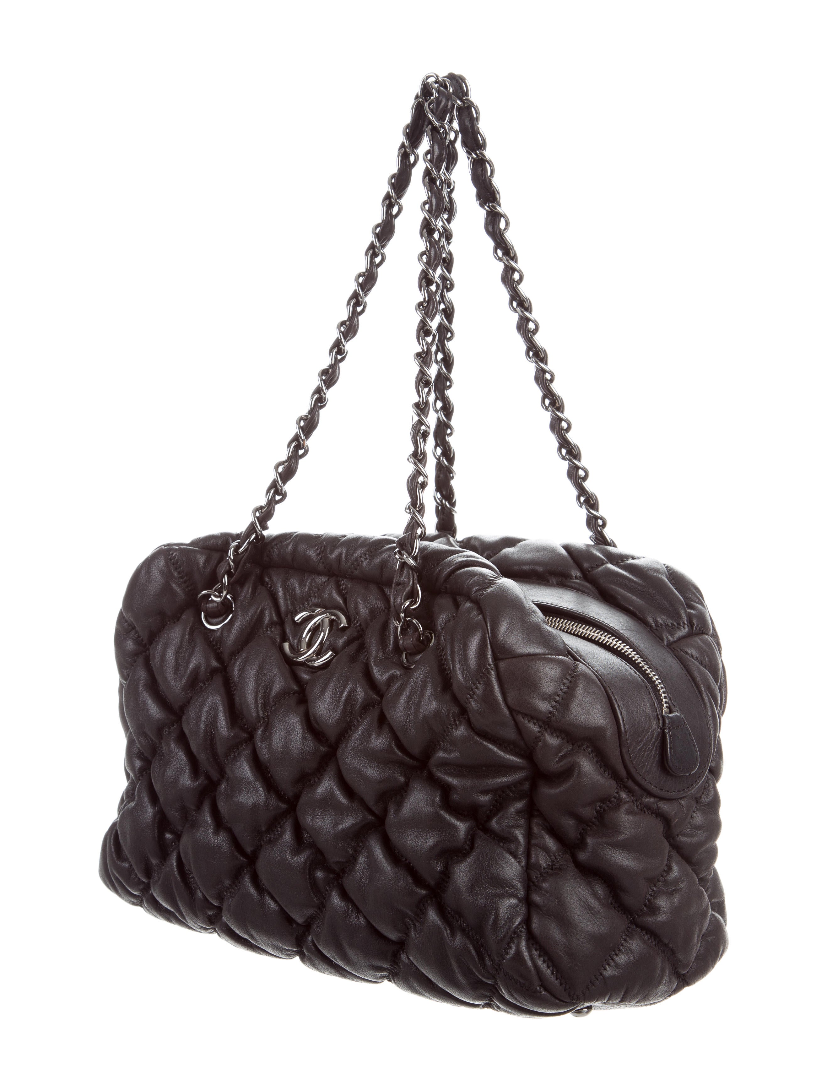 Chanel Bubble Quilt Bowler Bag Handbags The RealReal