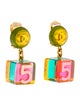 Chanel CC No. 5 Lucite Cube Drop Earrings