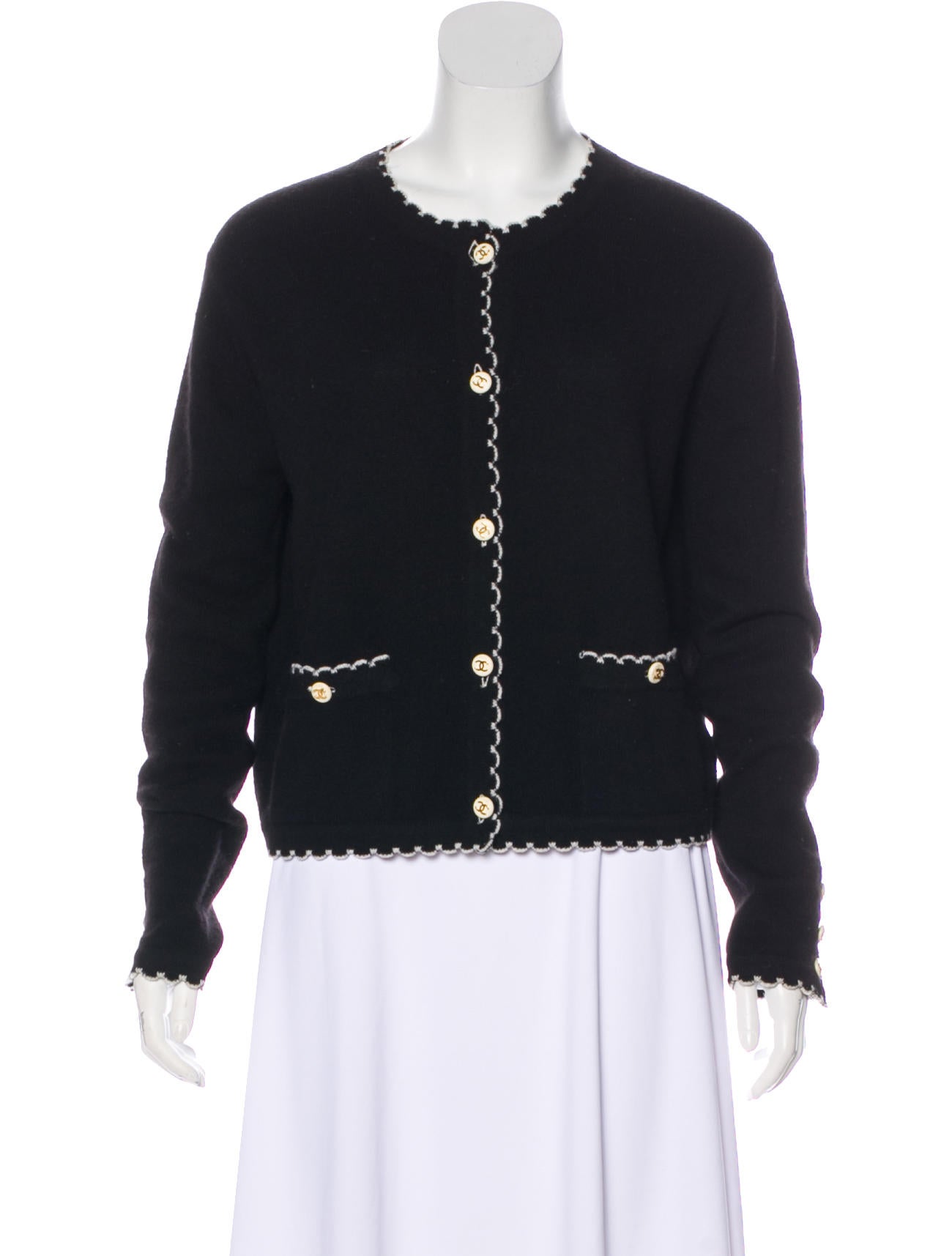 Chanel Scalloped Button-Up Cardigan