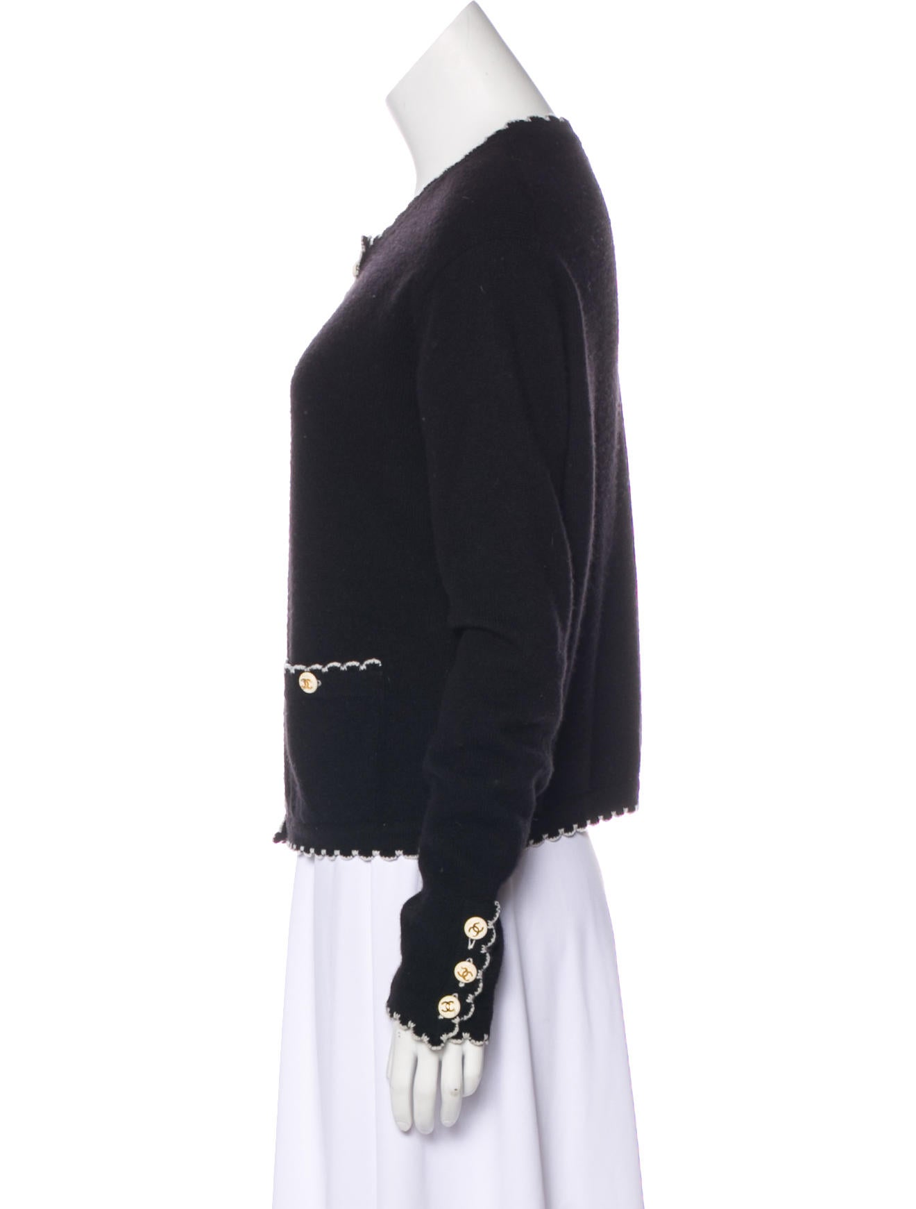 Chanel Scalloped Button-Up Cardigan