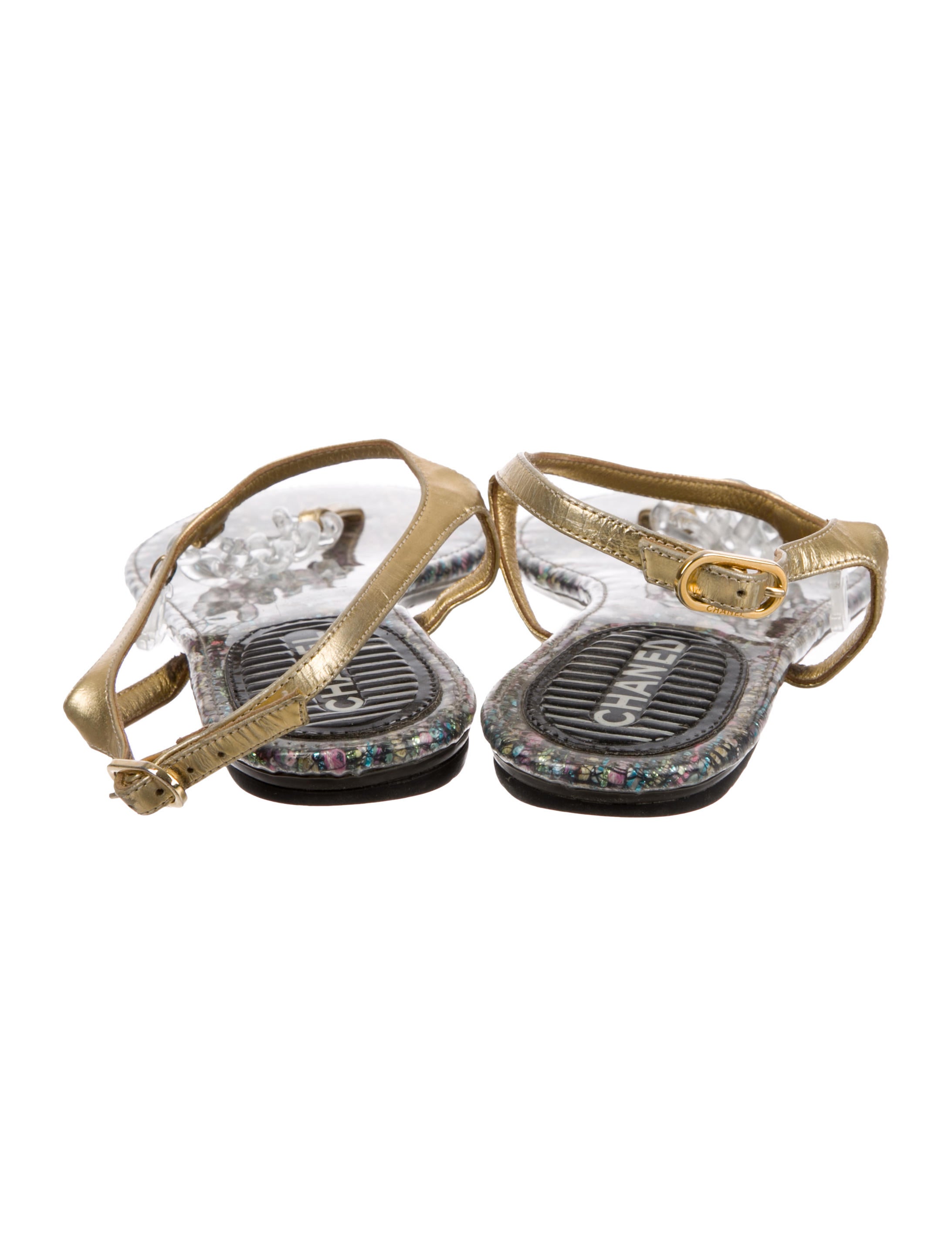 Chanel CC Chain-Link Thong Sandals - Shoes - CHA250989 | The RealReal