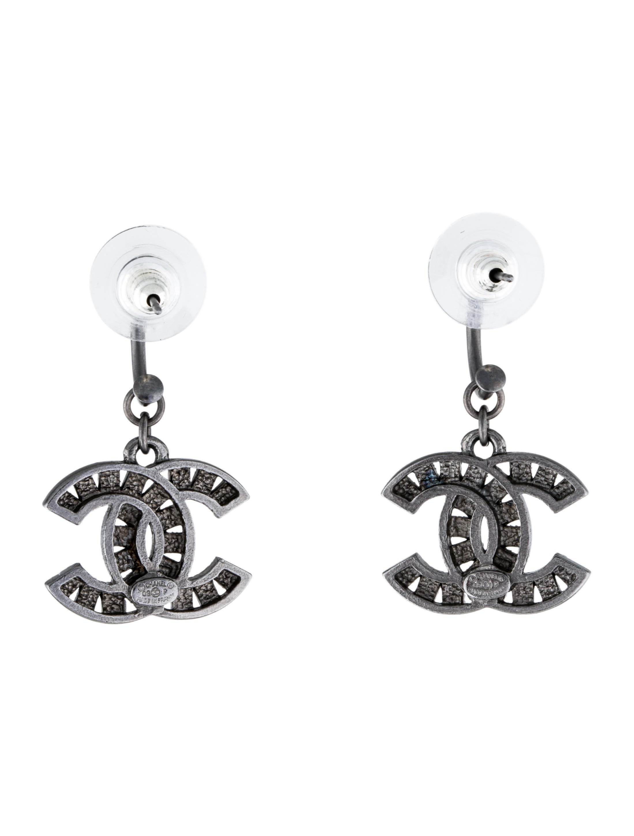 Chanel Crystal CC Drop Earrings