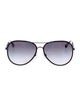 Chanel Leather-Trimmed Chain-Link Aviator Sunglasses
