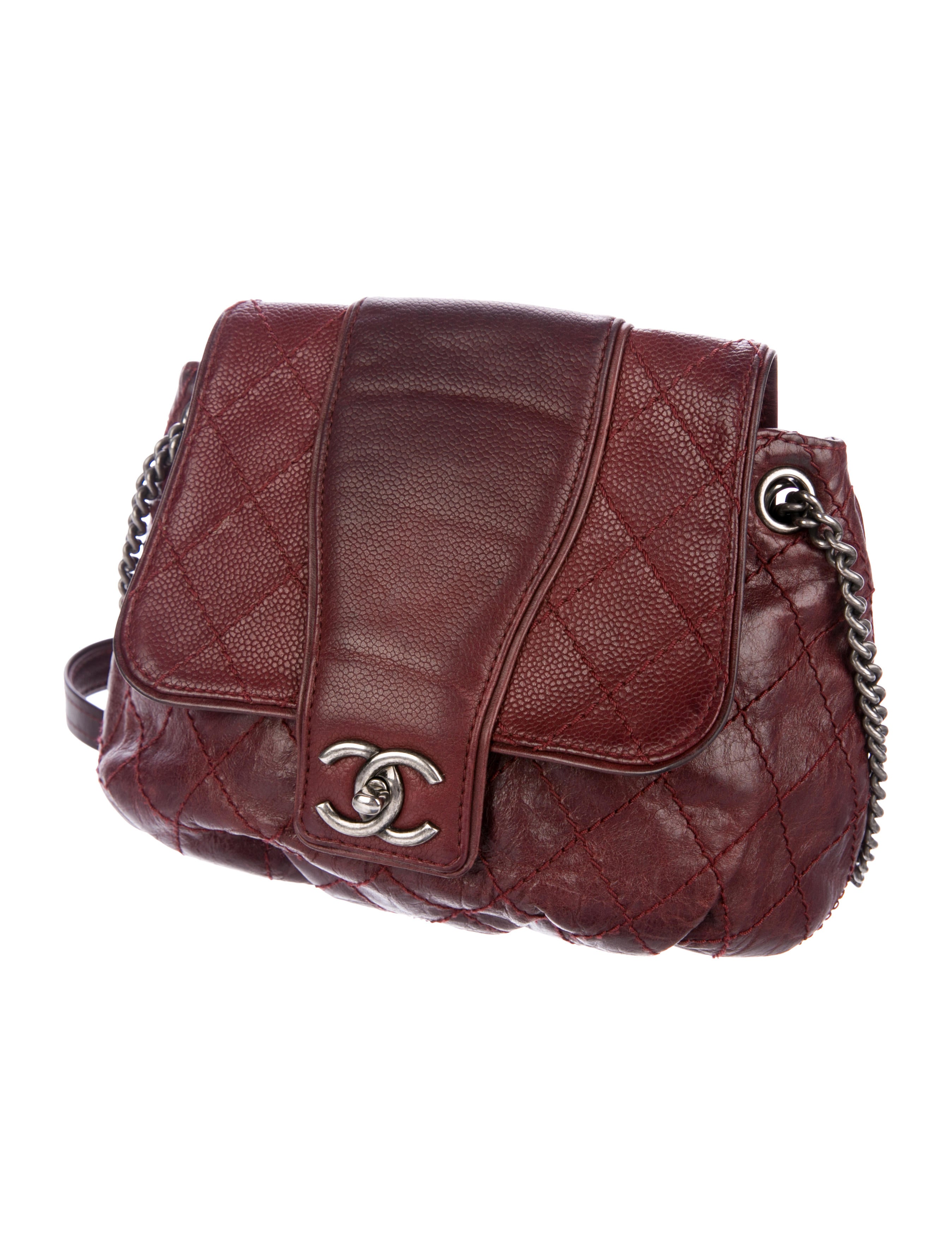 Chanel Bubble Graphic Messenger Bag Burgundy Shoulder Bags, Handbags