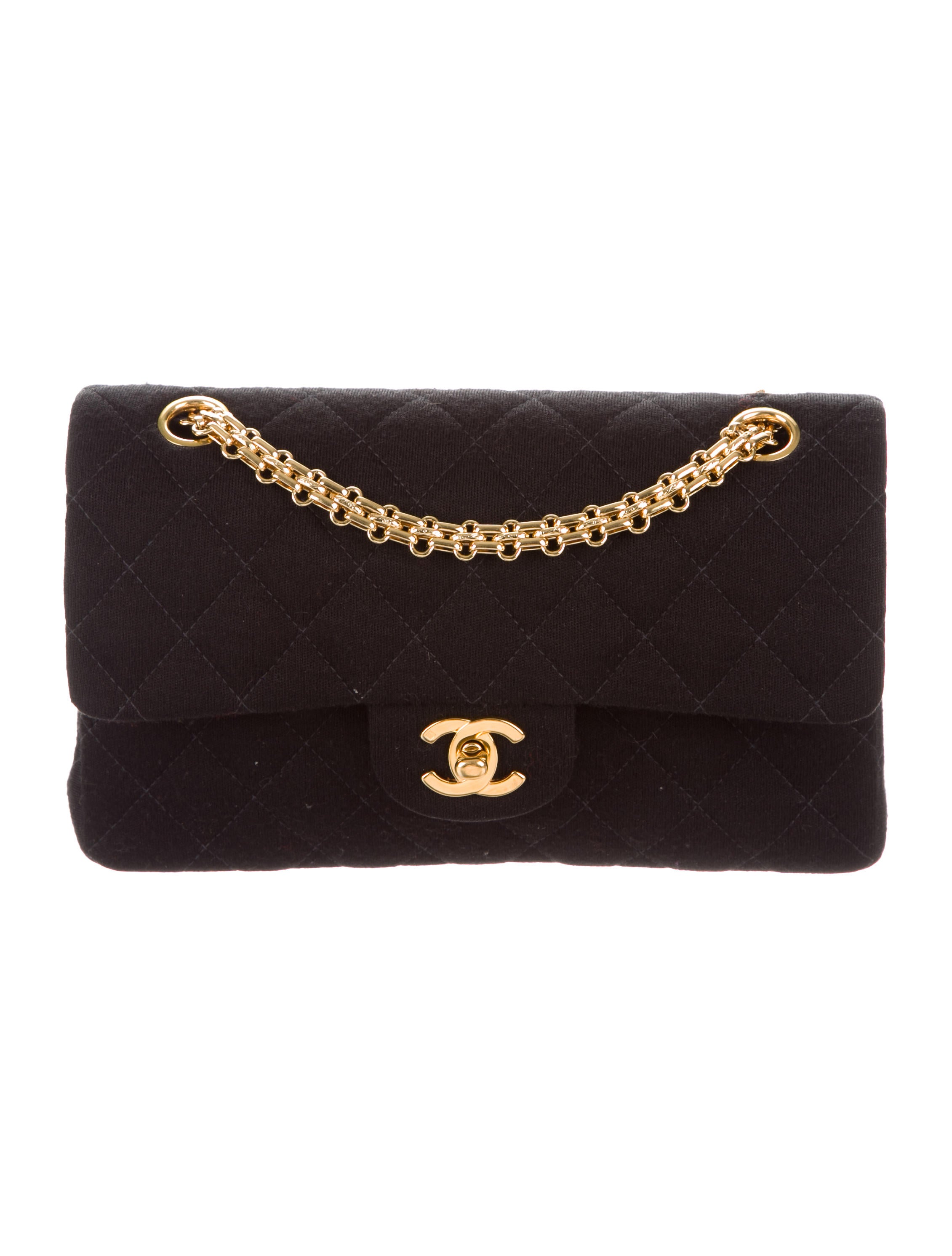 Chanel Small Quilted Jersey Double Flap Bag