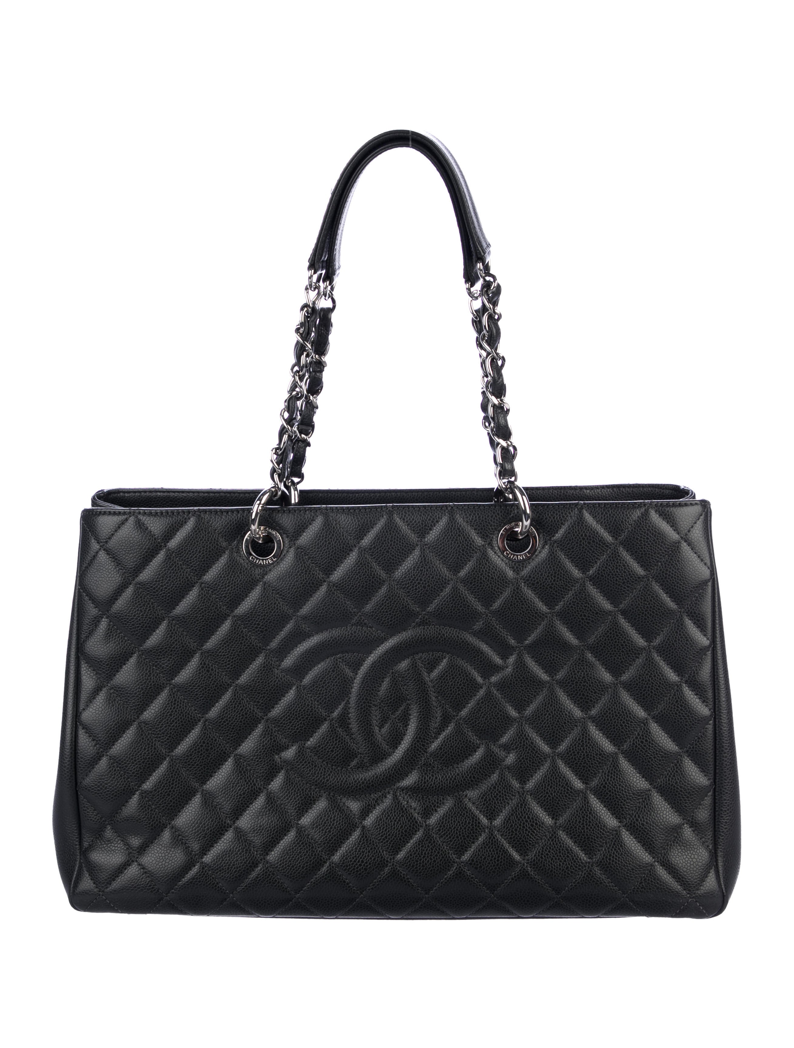 Chanel XL Grand Shopping Tote Grey Totes, Handbags CHA284910 The