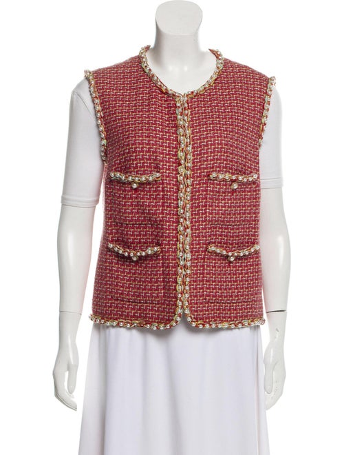 Chanel 2017 Embellished Tweed Vest multicolor