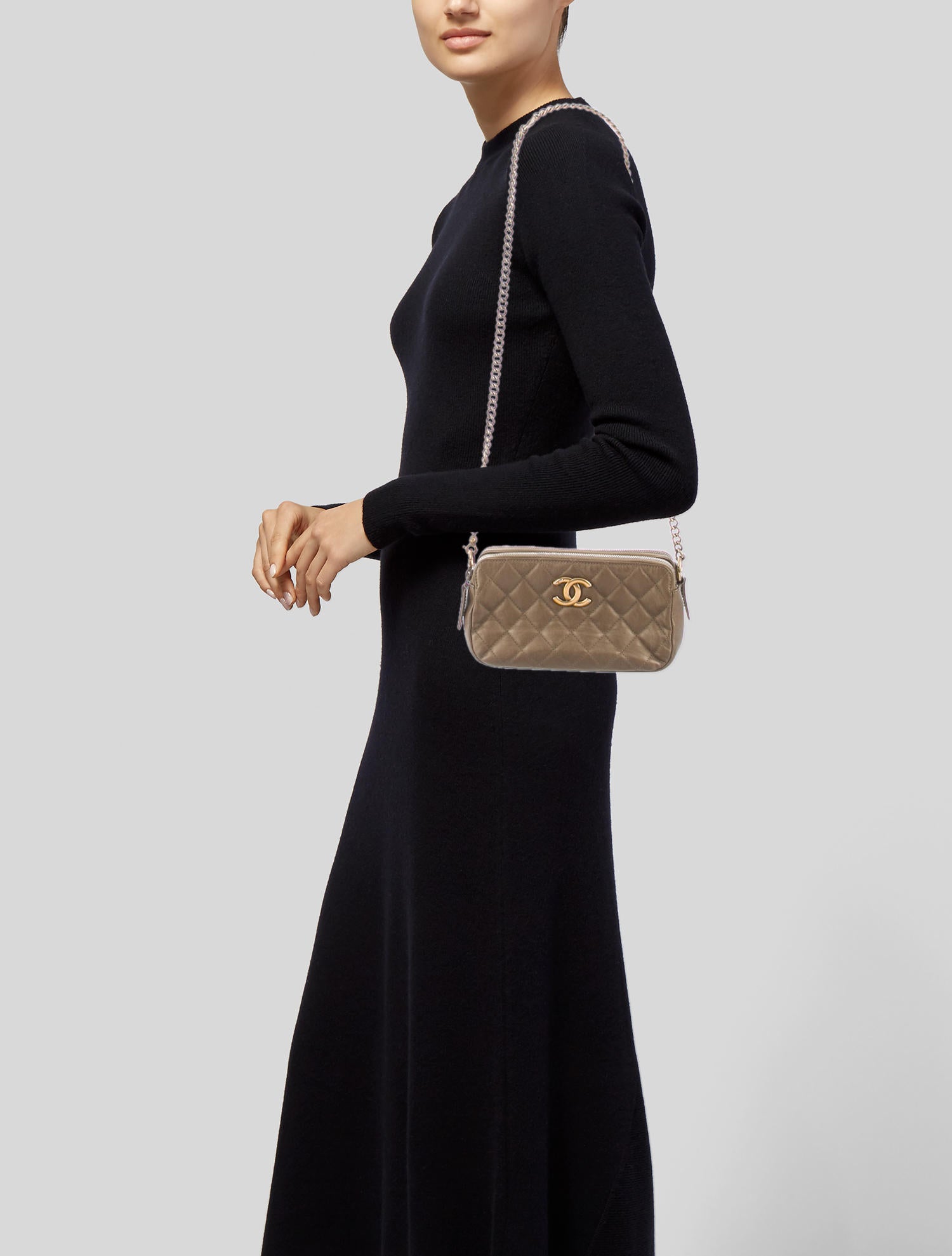 Chanel CC Crown Double Zip Bag - Brown Crossbody Bags, Handbags