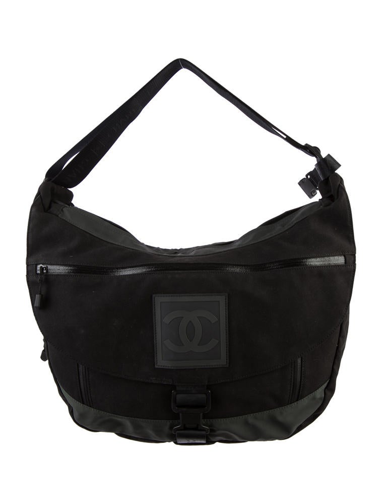 Chanel Convertible Sport Line Messenger Bag Black Crossbody Bags