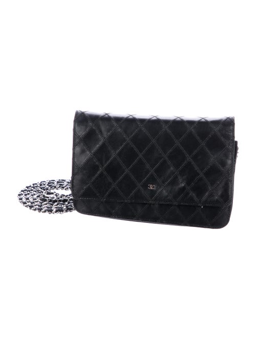 Chanel Diamond Stitch Wallet On Chain Black