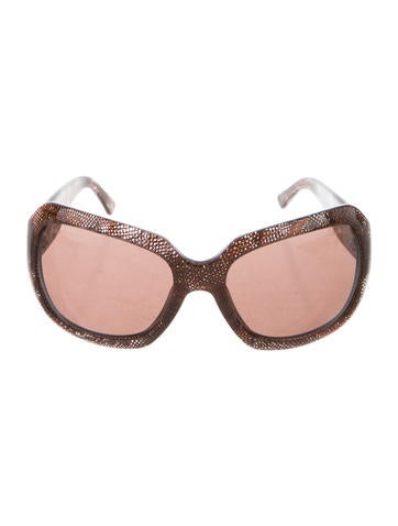 chanel sunglasses with flowers on side