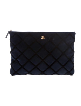 Chanel 2017 Quilted Velvet O-Pouch