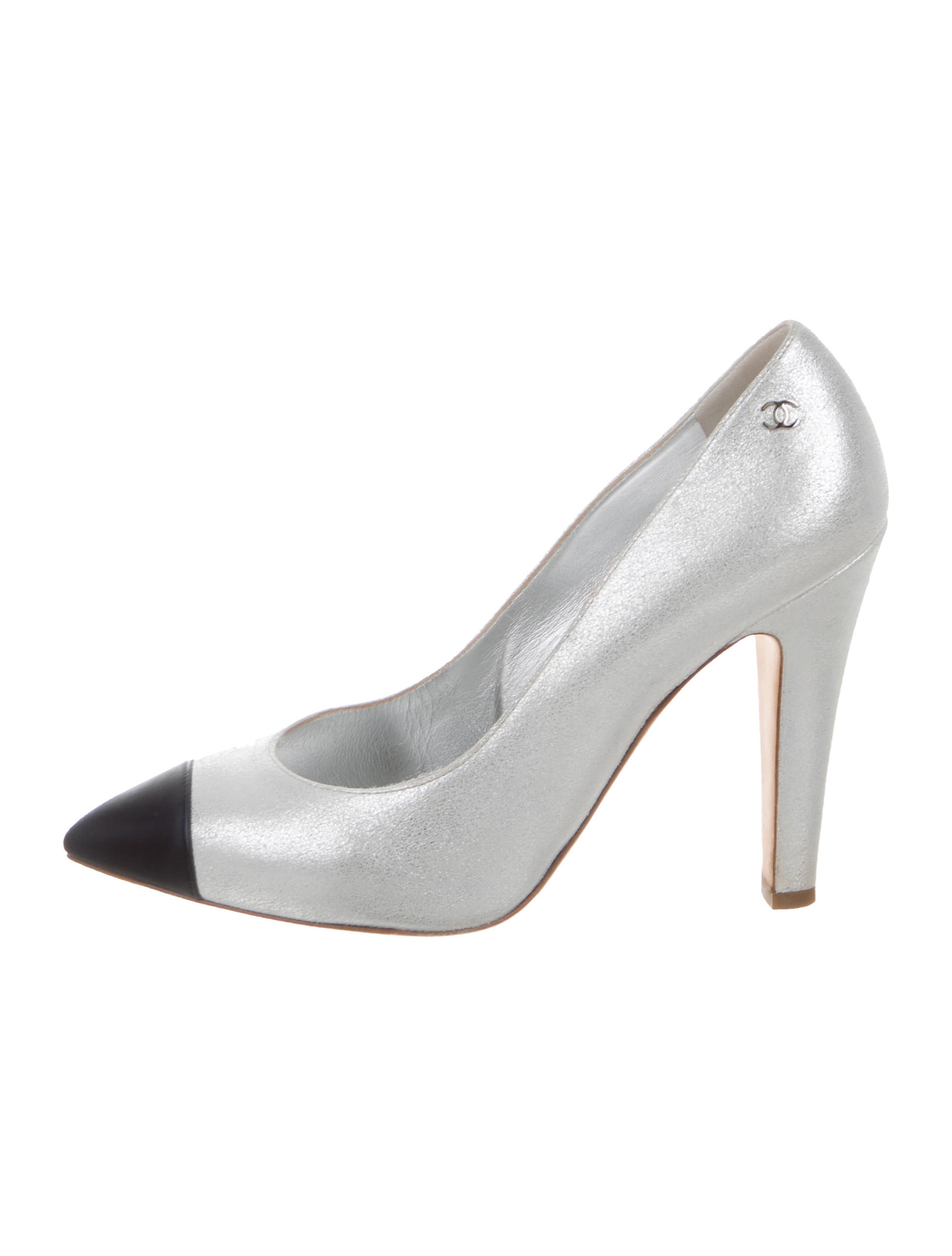 Chanel Metallic Cap-Toe Pumps