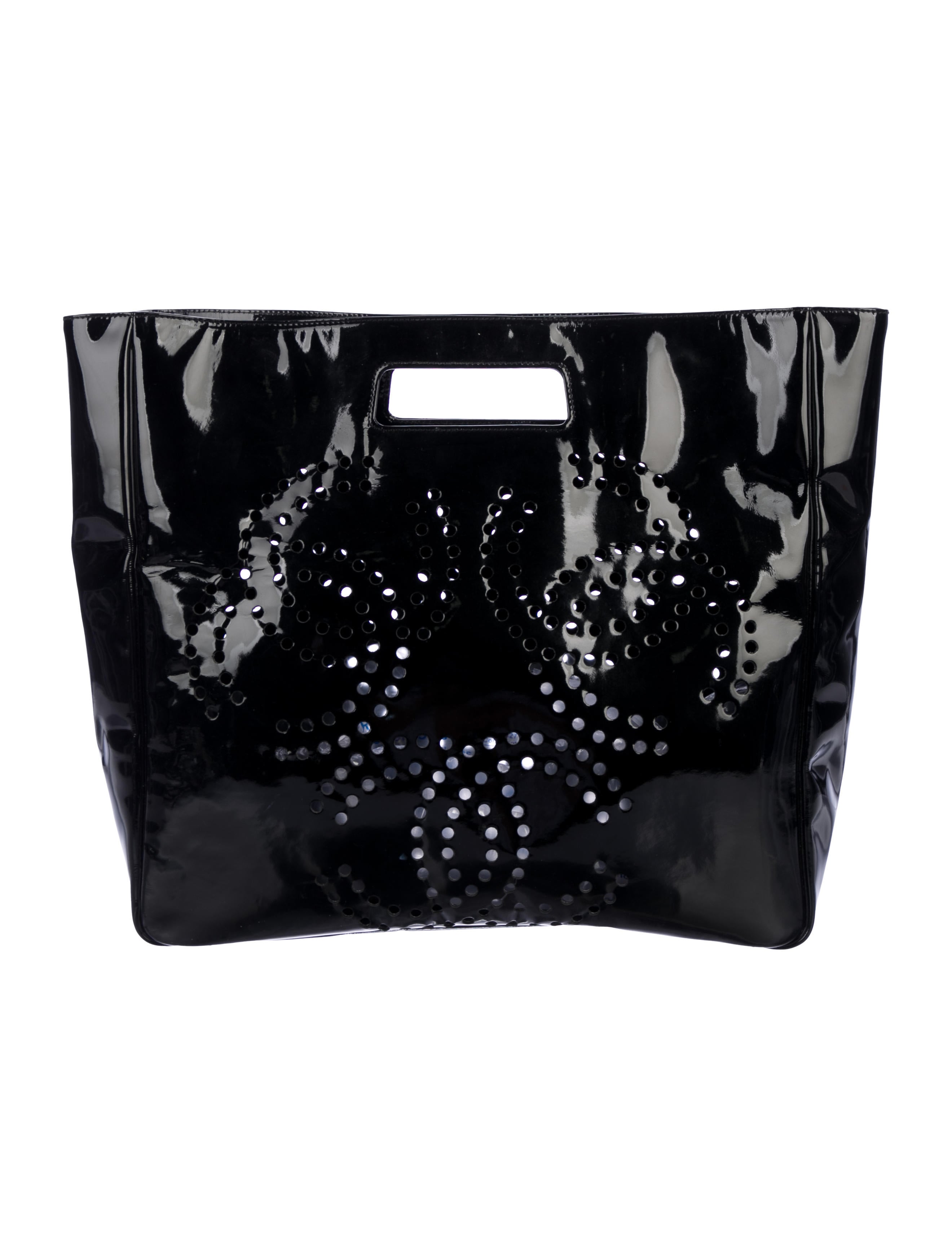 Chanel Perforated CC Patent Tote