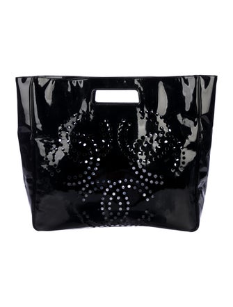 Chanel Perforated CC Patent Tote