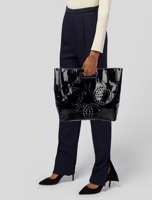 Chanel Perforated CC Patent Tote