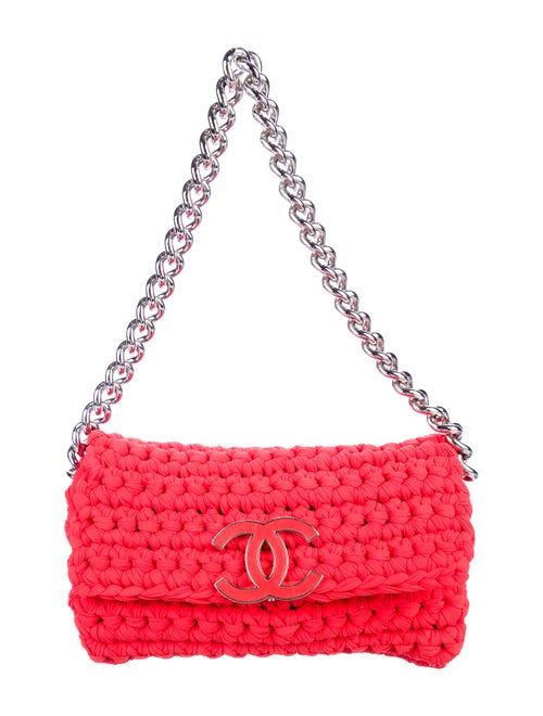 Chanel Fancy Crochet Flap Bag Red