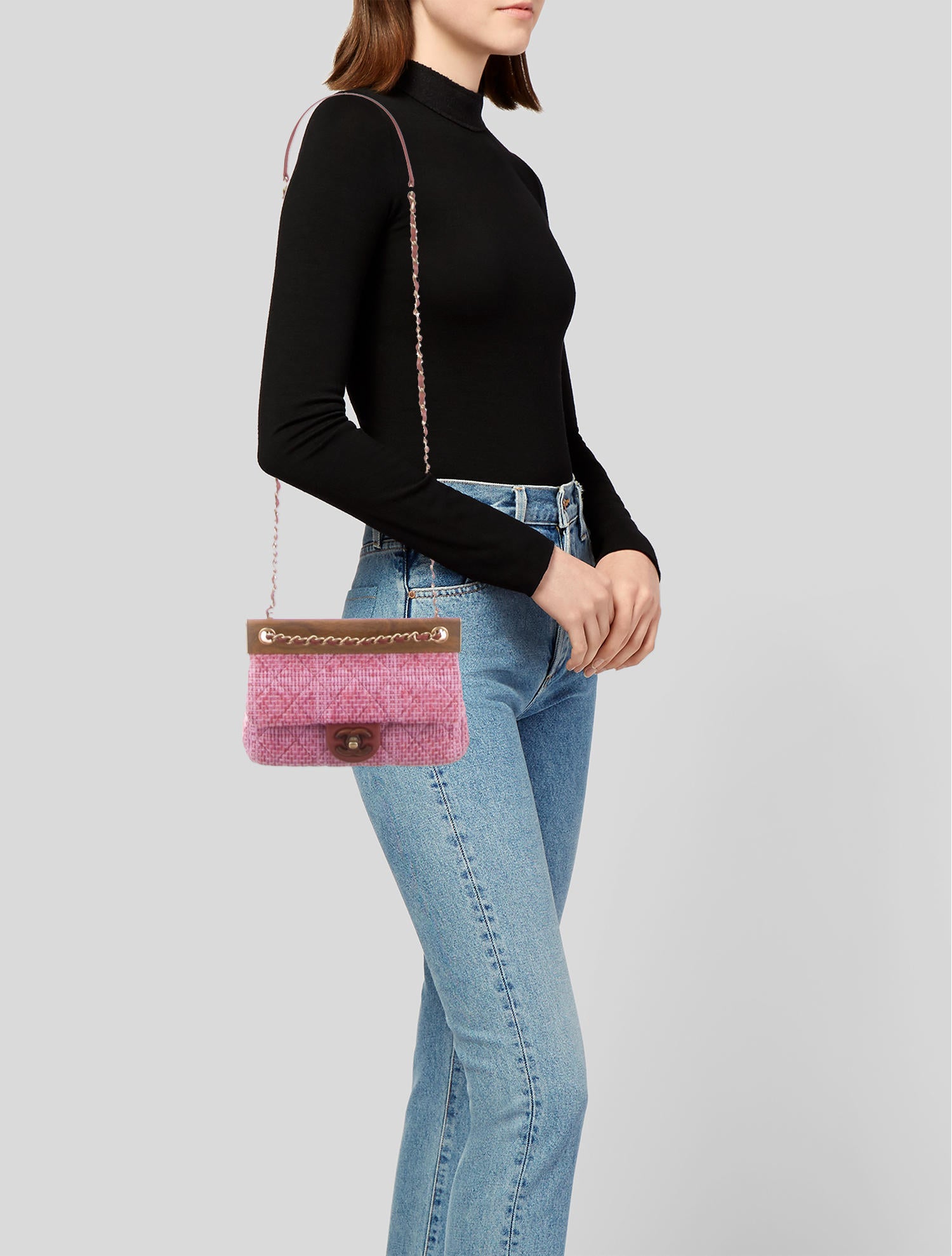 Chanel 2018 Knock On Wood Flap Bag - Pink Shoulder Bags, Handbags