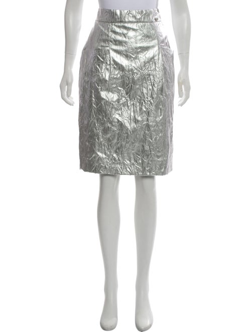 Chanel Metallic Pencil Skirt Metallic