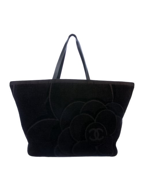 Chanel Terry Beach Tote Set Black