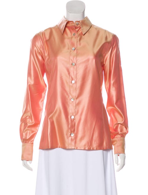 Chanel Long Sleeve Button-Up Blouse