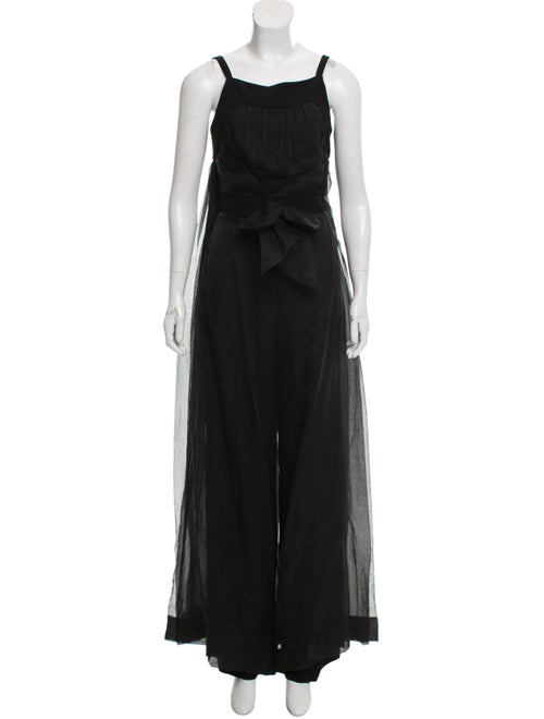 Chanel Silk Wide-Leg Jumpsuit Black