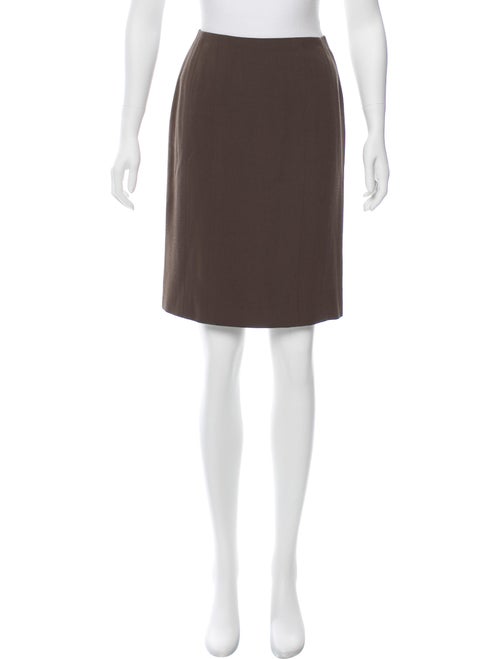 Chanel Knee-Length Pencil Skirt Green
