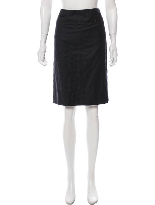Chanel Wool Quilted Skirt Black