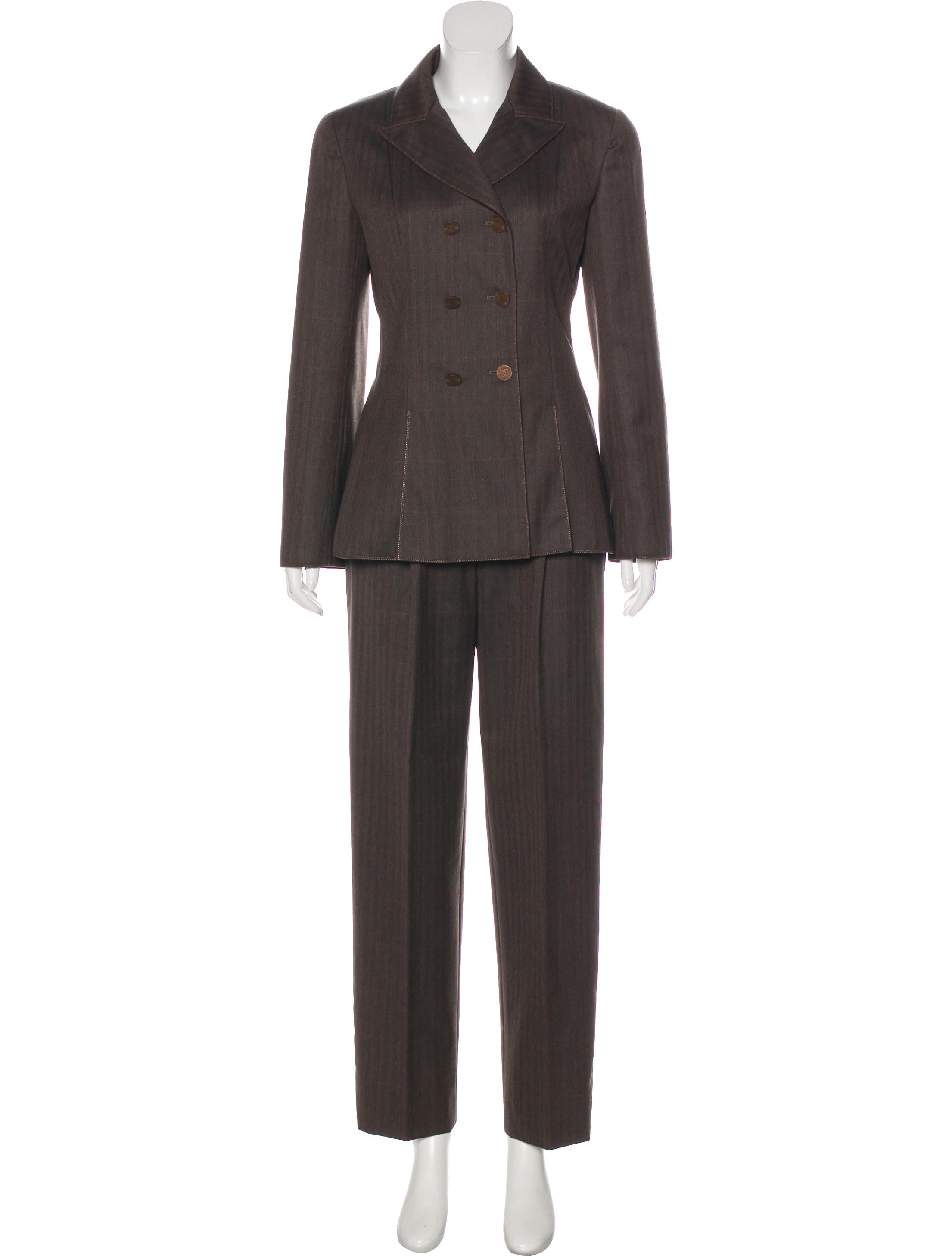 Chanel Vintage Wool Pant Suit Clothing CHA397608 The RealReal