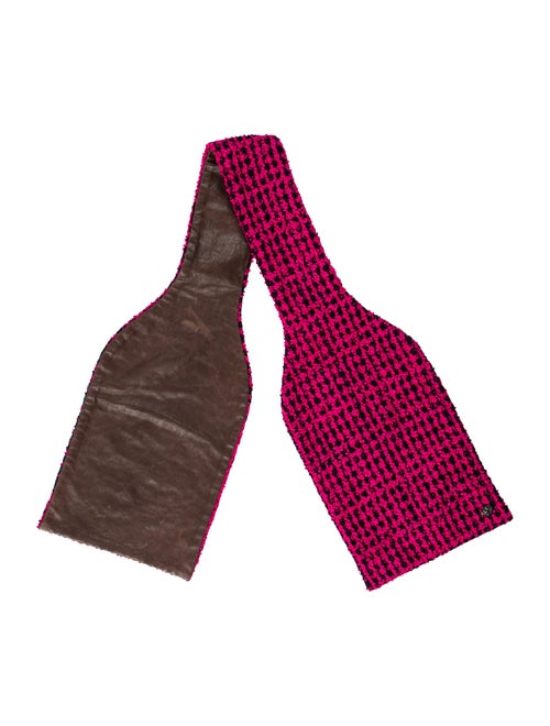 Chanel Flocked Tweed Lambskin Scarf Pink