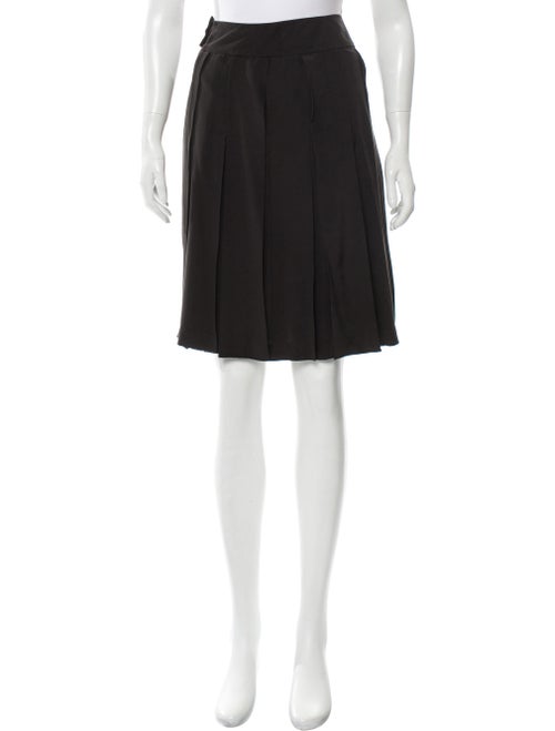 Chanel Silk Pleated Skirt Black