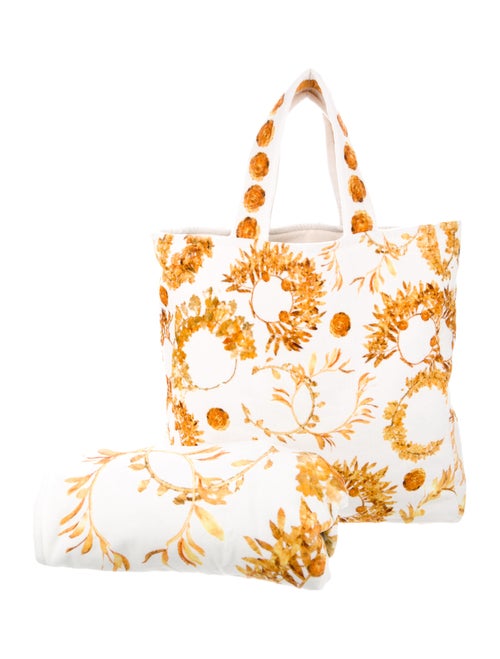 Chanel Paris-Greece Beach Bag & Towel Set white