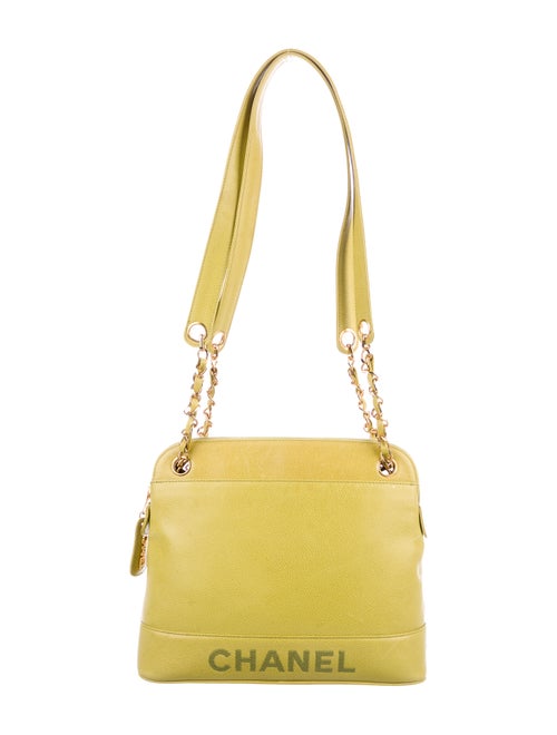 Chanel Vintage Logo Shoulder Bag Lime