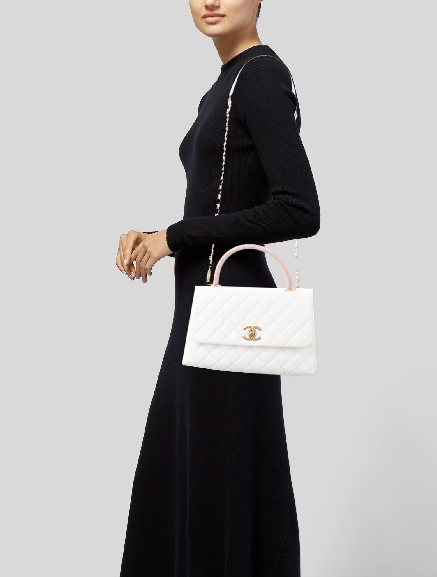 Chanel 2019 Medium Lizard-Trimmed Coco Handle Bag