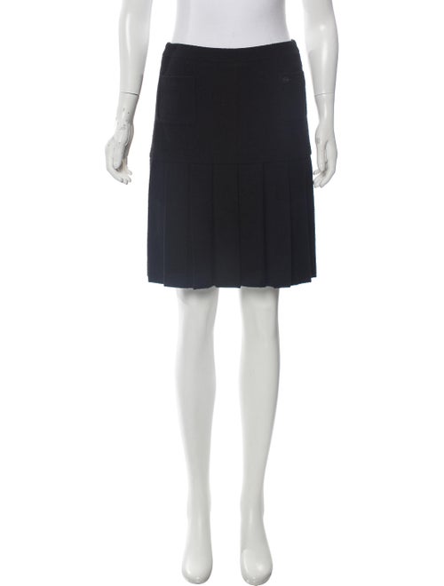 Chanel Wool Pleated Skirt Black