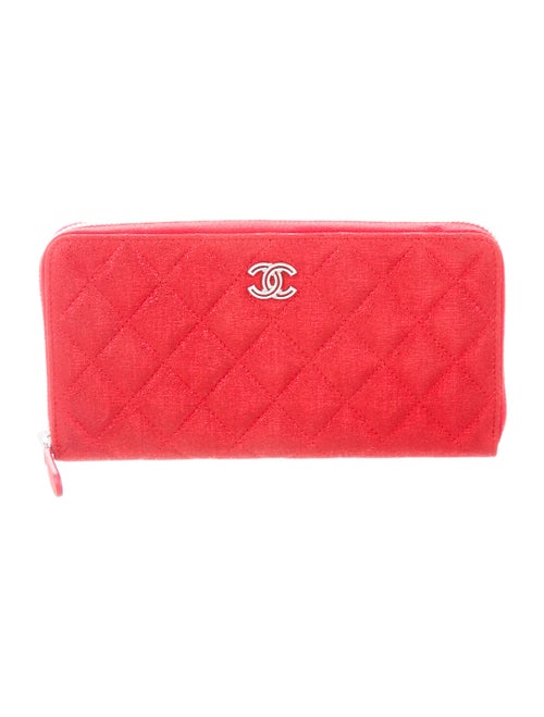 Chanel Quilted L-Gusset Wallet Metallic