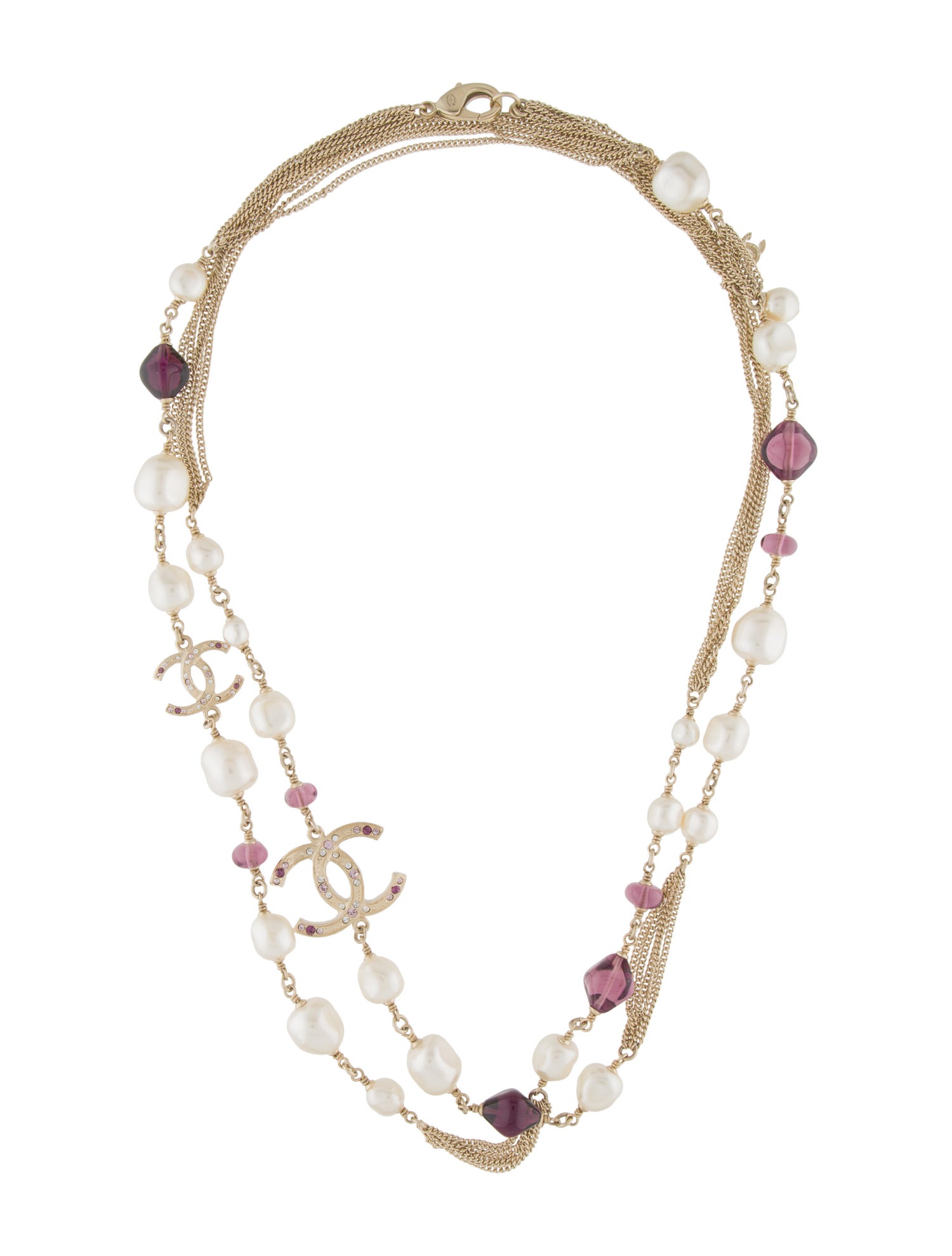 Chanel Faux Pearl, Resin & Strass CC Necklace Necklaces CHA420867