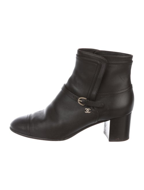 Chanel CC Leather Boots gold