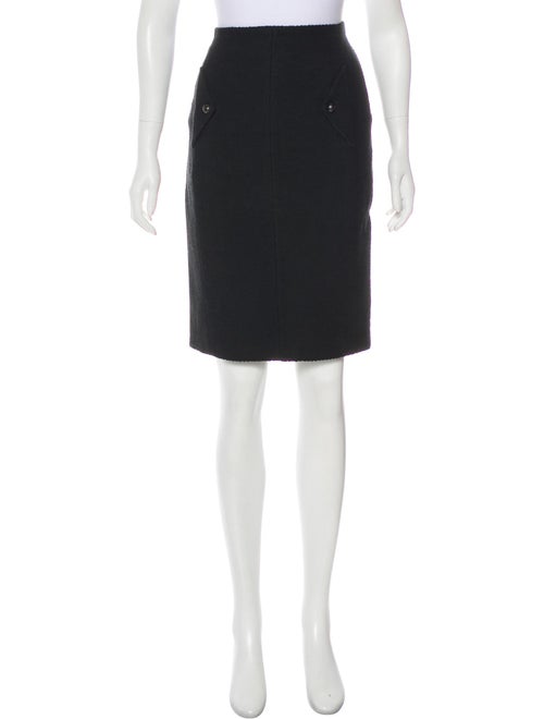 Chanel Bouclé Pencil Skirt Black