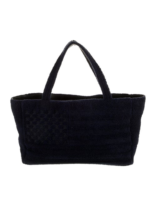 Chanel Terry Cloth Flag Beach Tote Navy