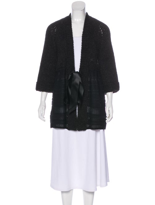 Chanel Alpaca Short Sleeve Cardigan black