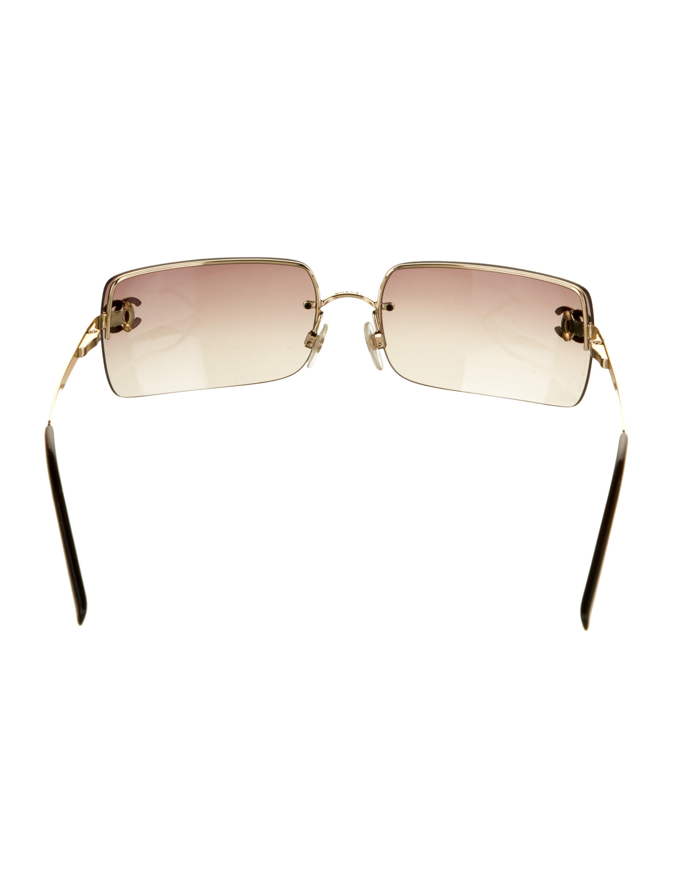 Chanel Rimless CC Sunglasses - Gold Sunglasses, Accessories